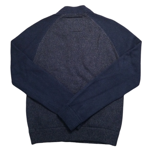 Abercrombie & Fitch Men’s Navy Wool Blend Snap Front Cardigan Sweater Size Large - Picture 4 of 11